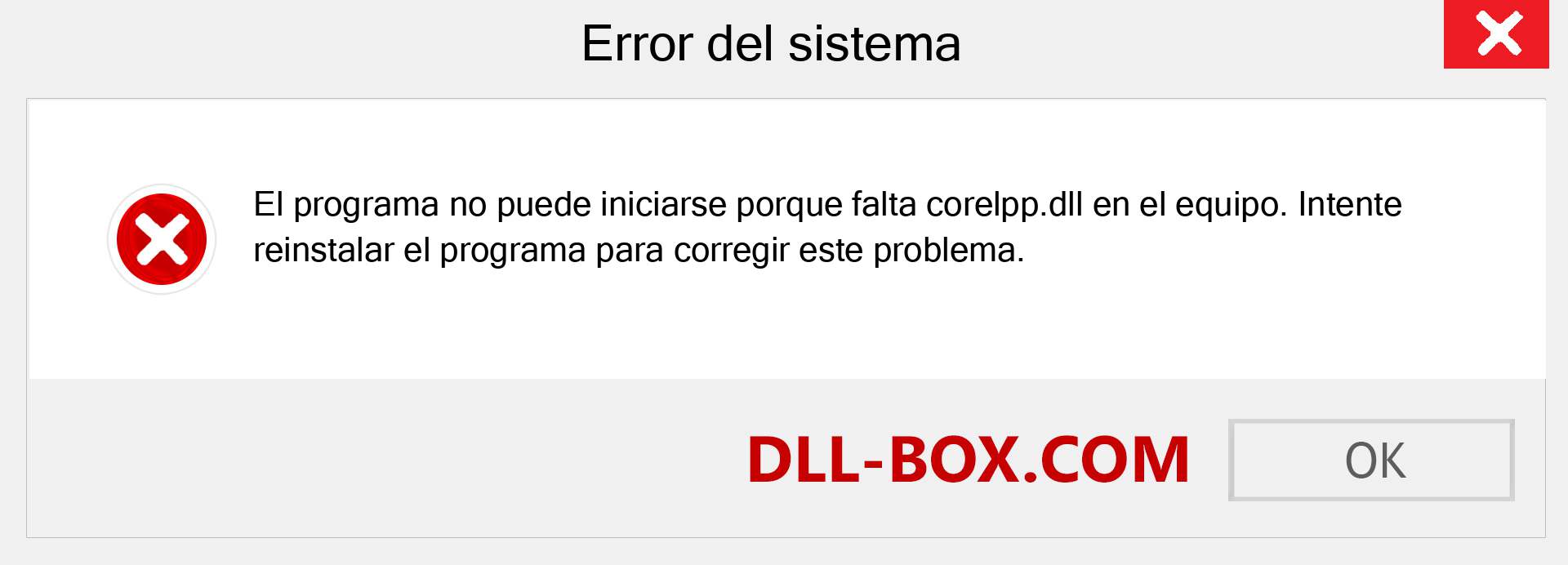 ¿Falta el archivo corelpp.dll ?. Descargar para Windows 7, 8, 10 - Corregir corelpp dll Missing Error en Windows, fotos, imágenes